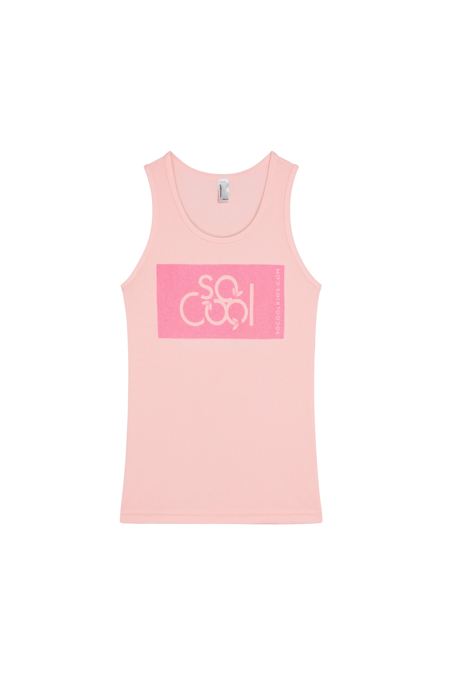 Ribbed Logo Girls Tank Top / Pink