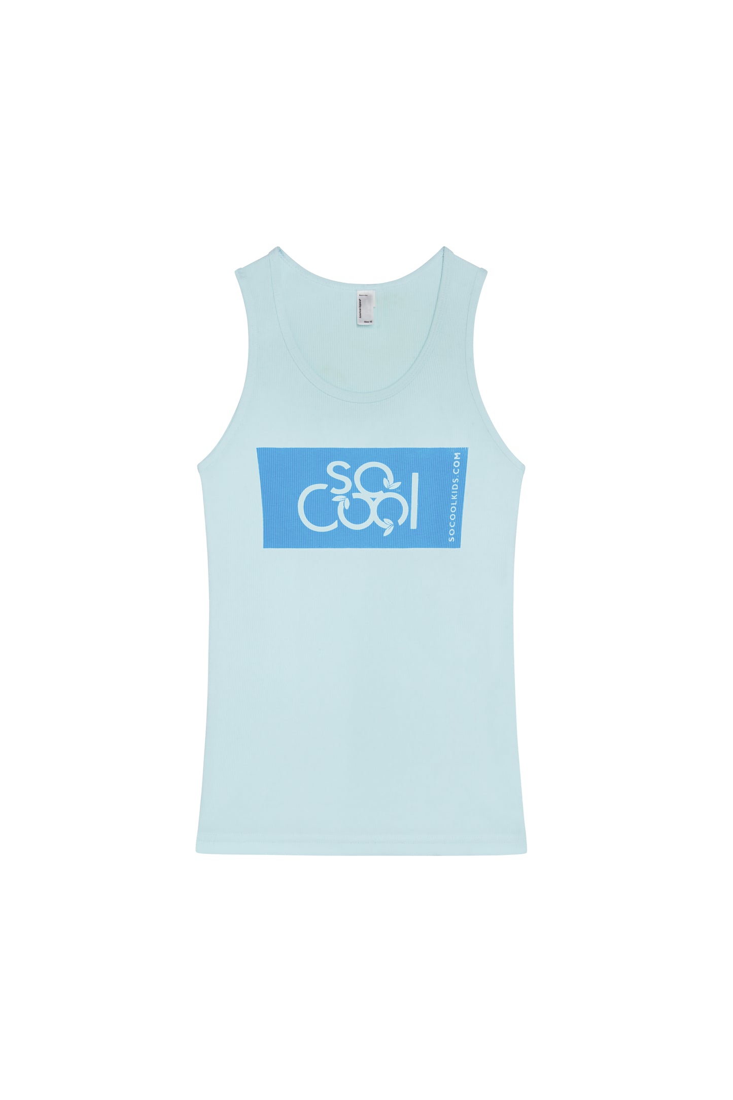 Ribbed Logo Girls Tank Top / Blue - SOCOOLKIDS