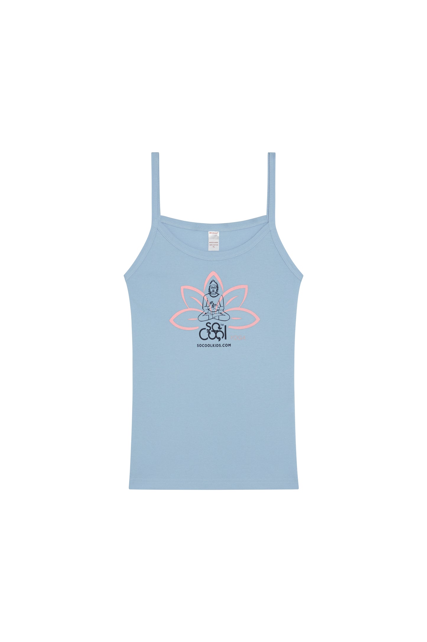 Girls’ Spaghetti Strap Yoga Tank Top / Pink Lotus Flower - SOCOOLKIDS