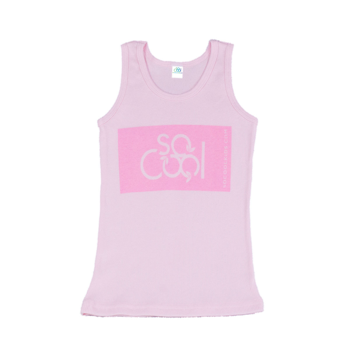 100% Cotton Logo Rib Tank/Pink