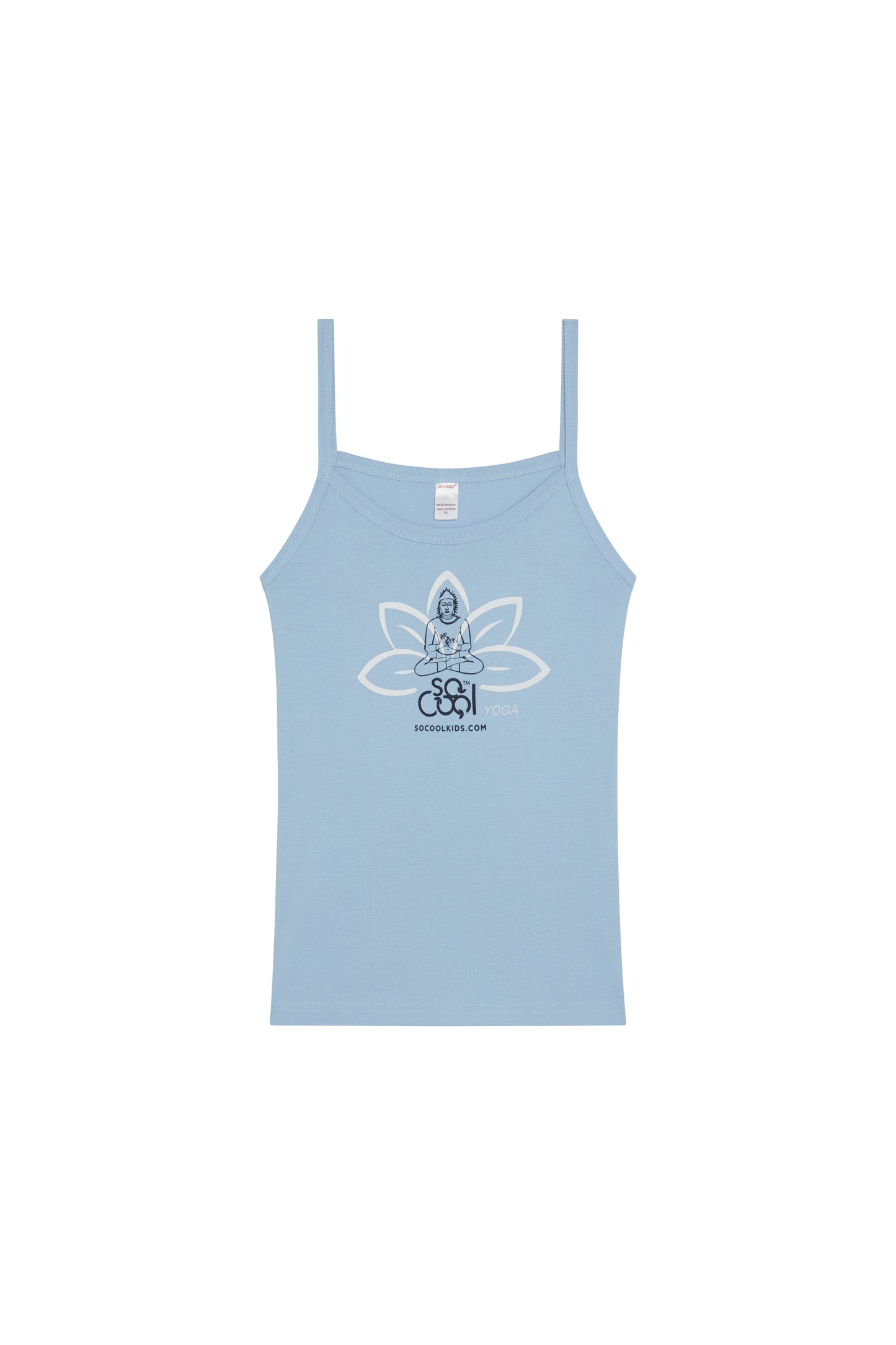 Girls’ Spaghetti Strap Yoga Tank Top / White Lotus Flower - SOCOOLKIDS