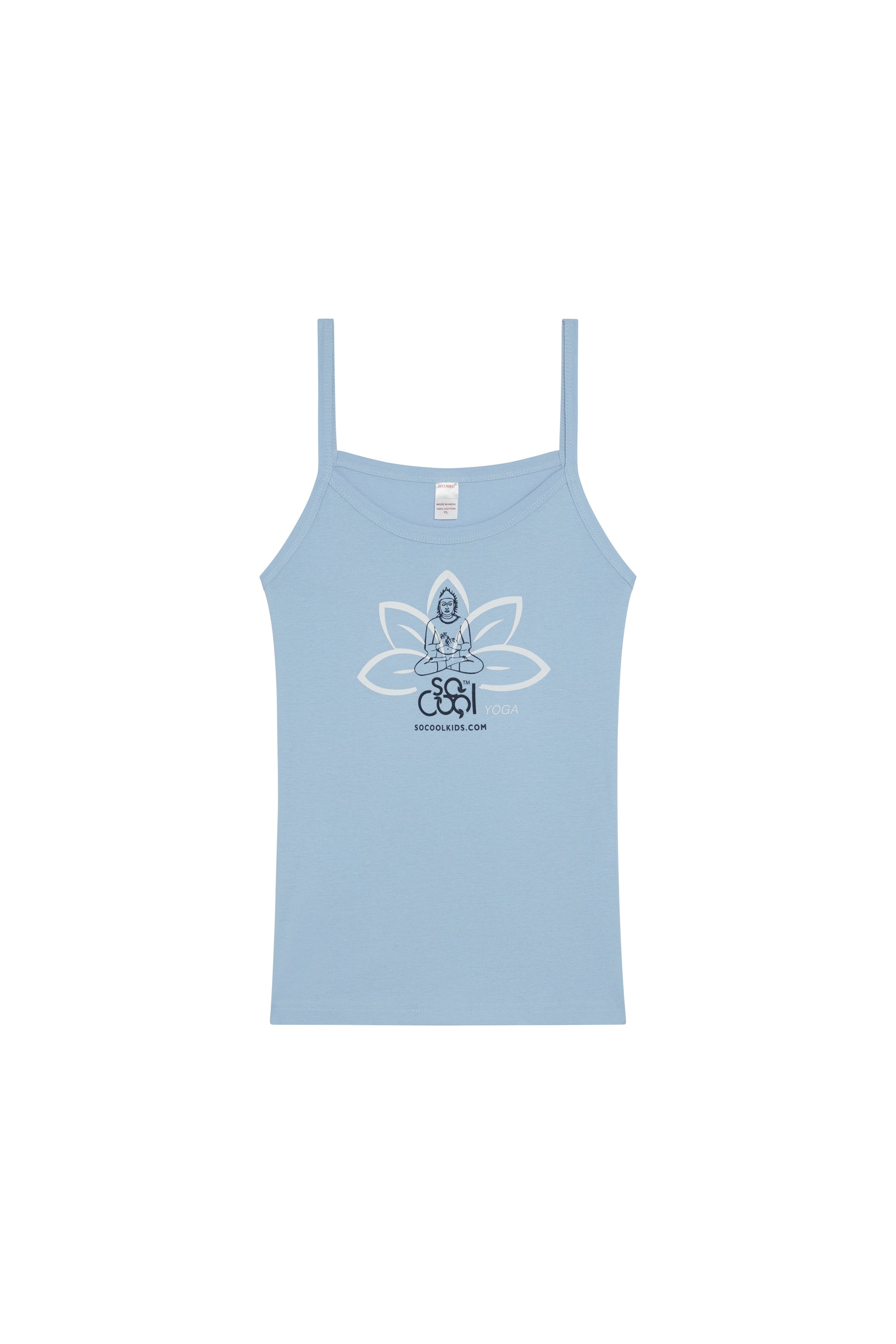Girls’ Spaghetti Strap Yoga Tank Top / White Lotus Flower - SOCOOLKIDS
