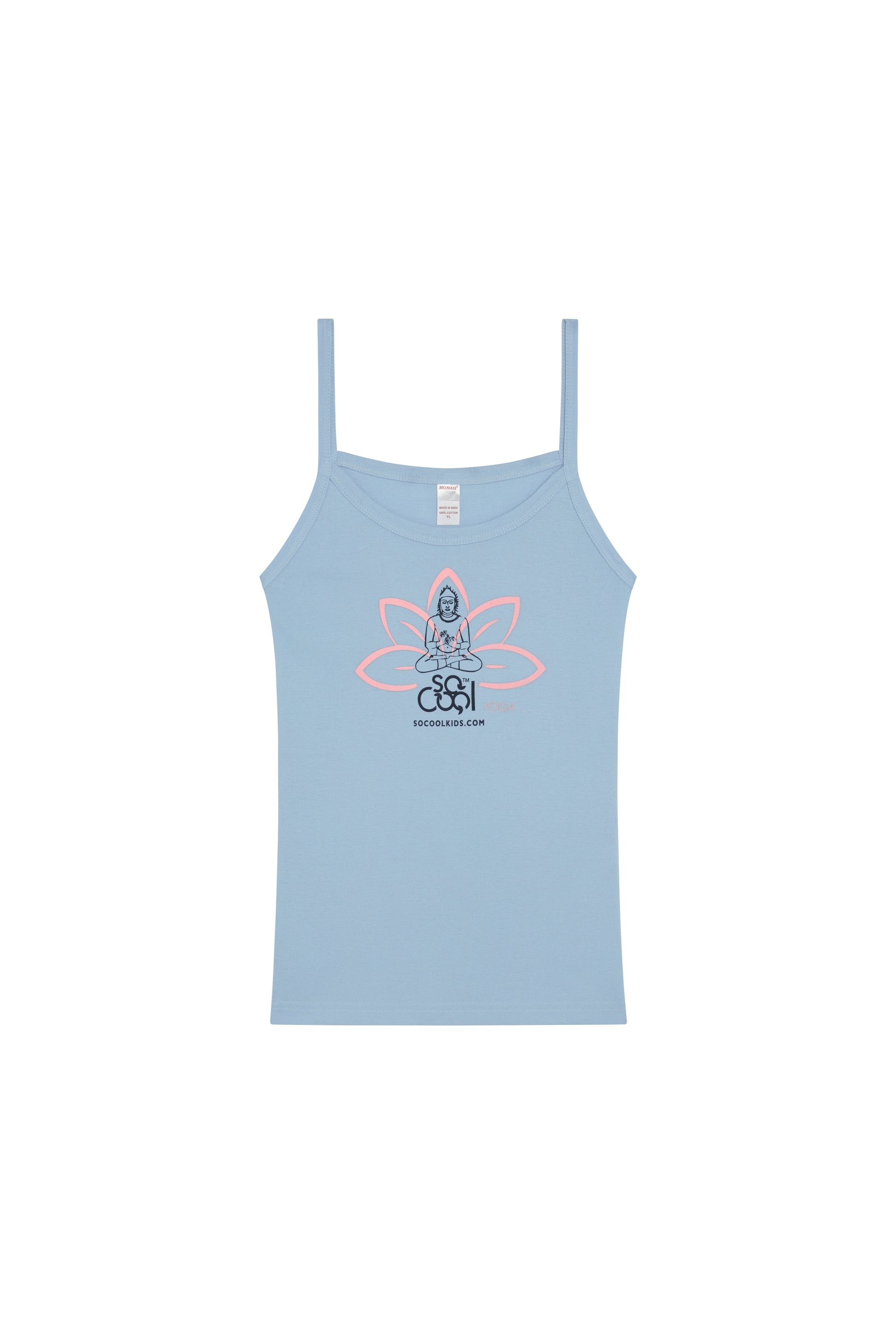 Girls’ Spaghetti Strap Yoga Tank Top / Pink Lotus Flower - SOCOOLKIDS