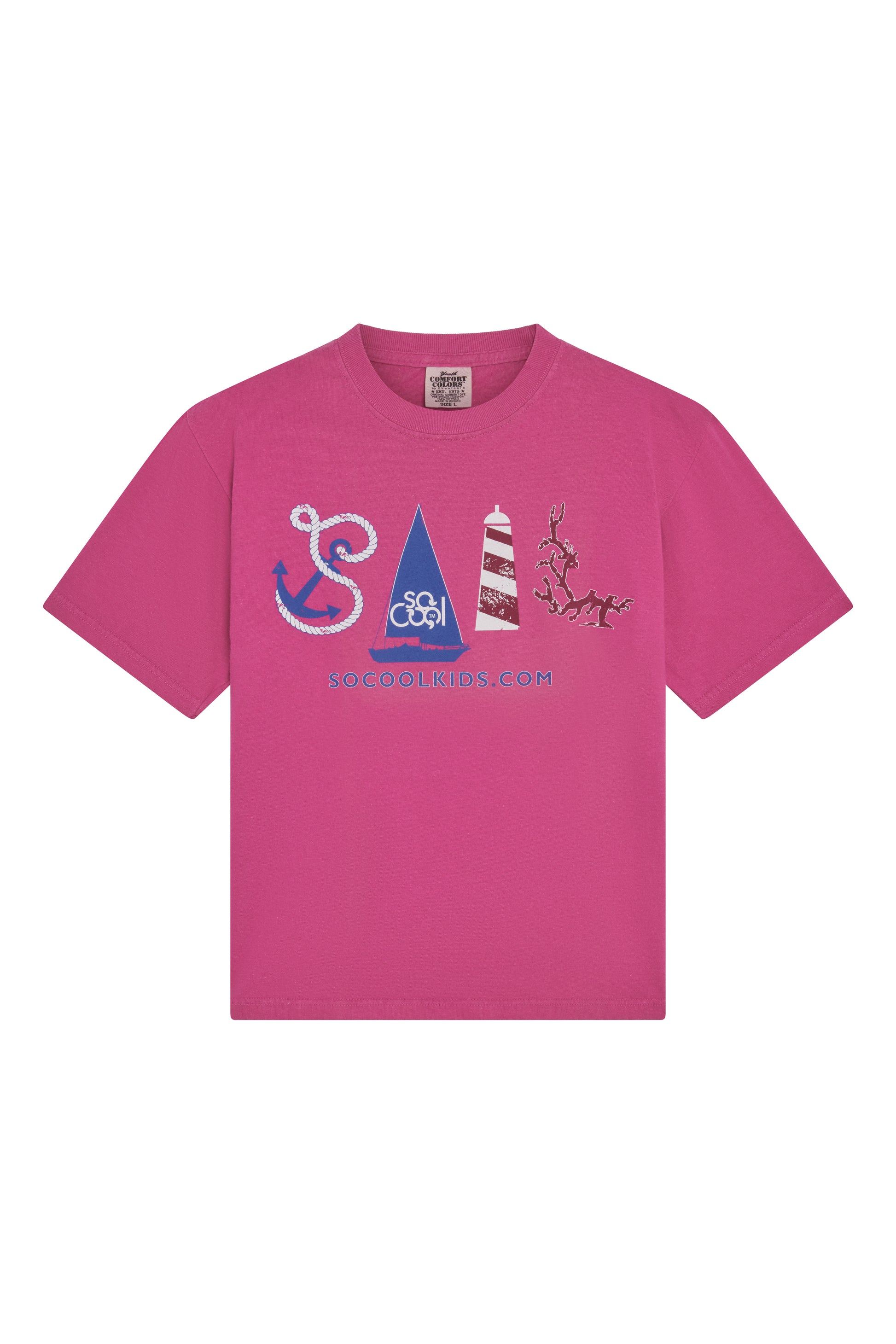 Sailboat Tee / Raspberry - SOCOOLKIDS