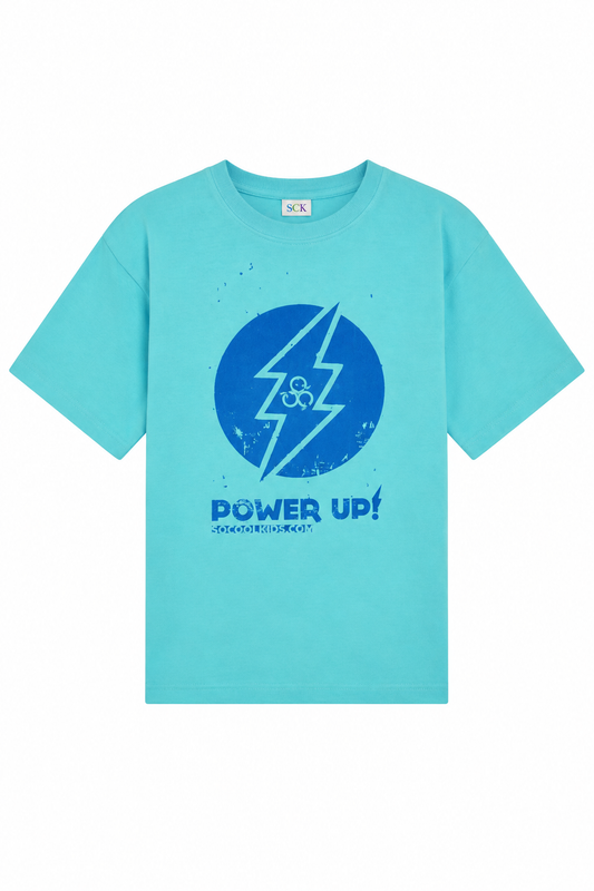 Power Up Tee|Lagoon Blue - SOCOOLKIDS