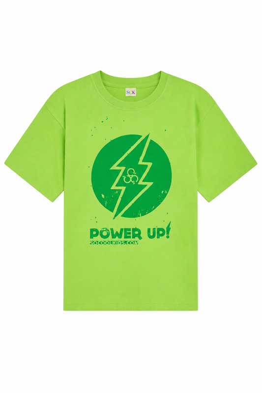 Power Up Tee|Lime - SOCOOLKIDS