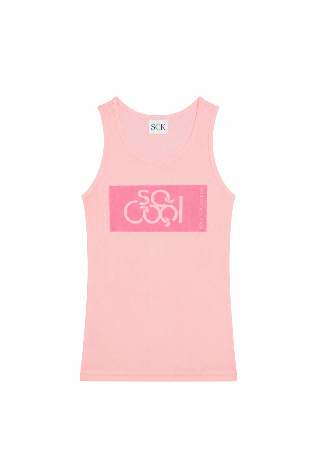 Ribbed Logo Tank|Pink - SOCOOLKIDS