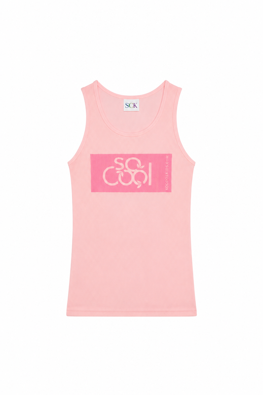 Ribbed Logo Tank|Pink - SOCOOLKIDS