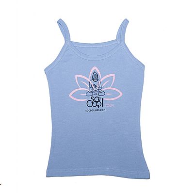 Spaghetti Strap Yoga Tank Top/Pink on Blue